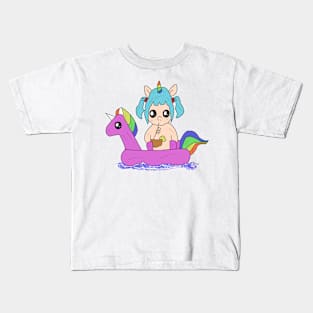 Unicorn in a summer mood Kids T-Shirt